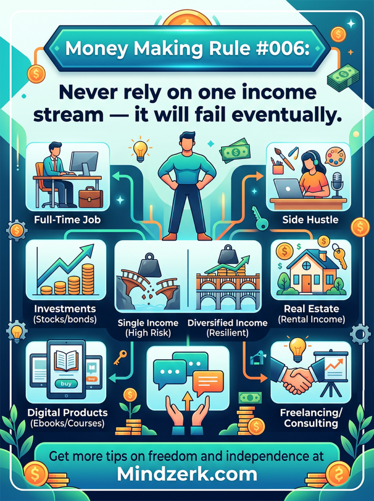 Money Making Rule #006: Never Rely on One Income Stream