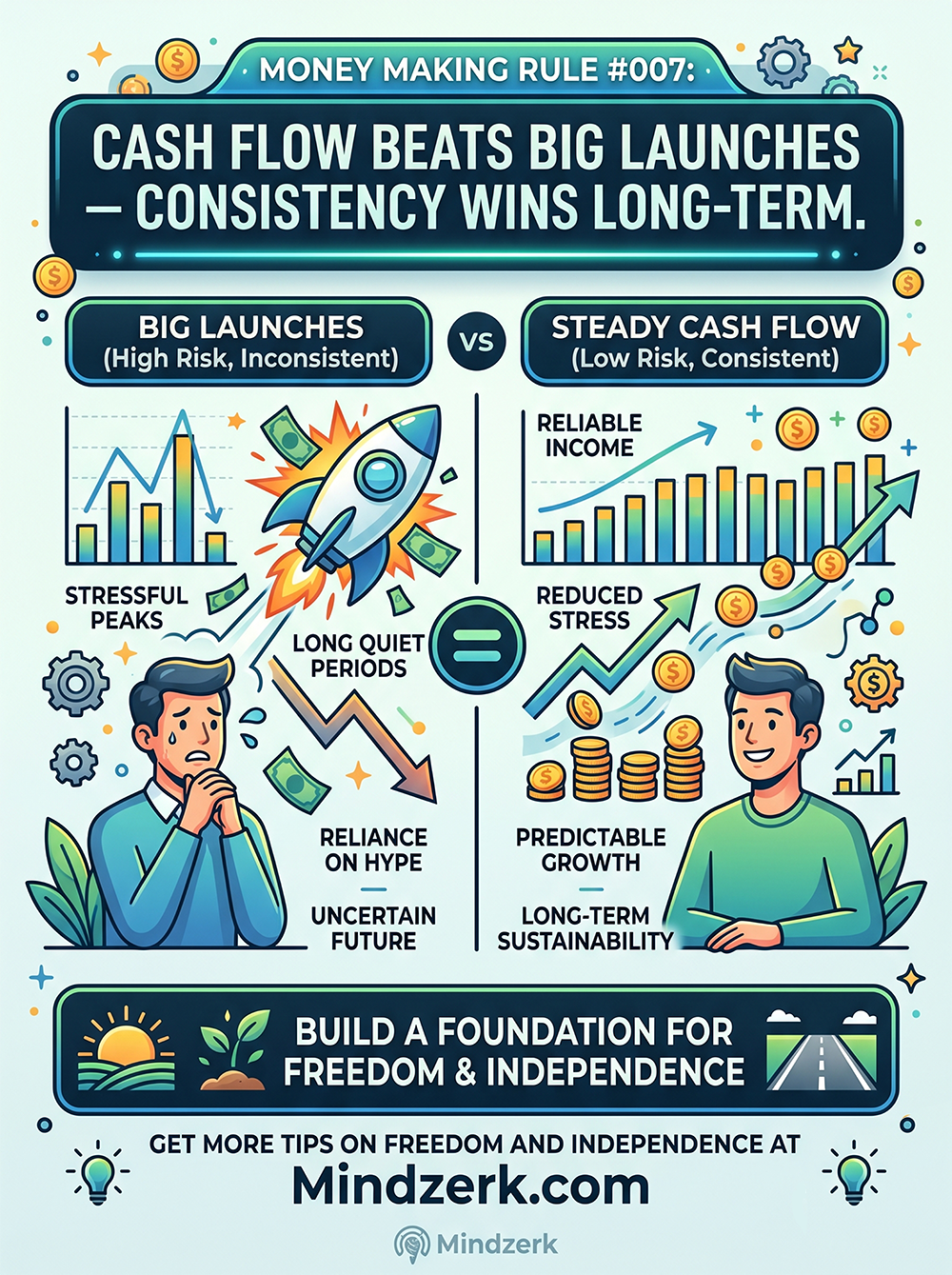 Money Making Rule #007: Cash Flow Beats Big Launches