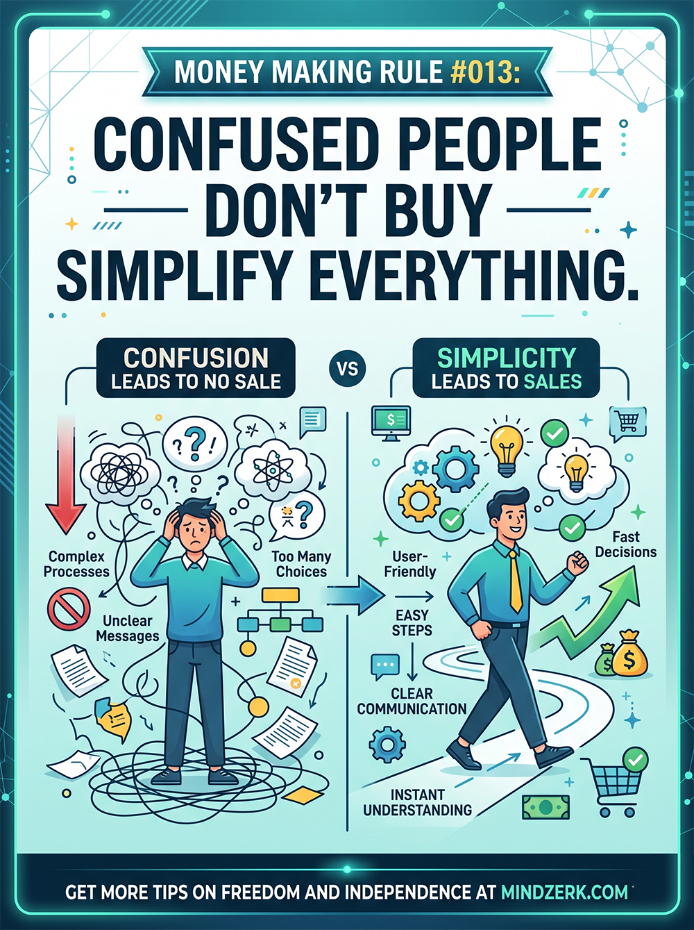 Money Making Rule #013: Confused People Don’t Buy — Simplify Everything