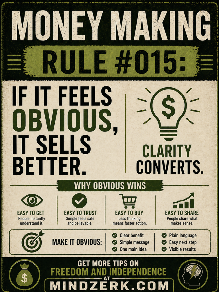 Money Making Rule #015: If It Feels Obvious, It Sells Better