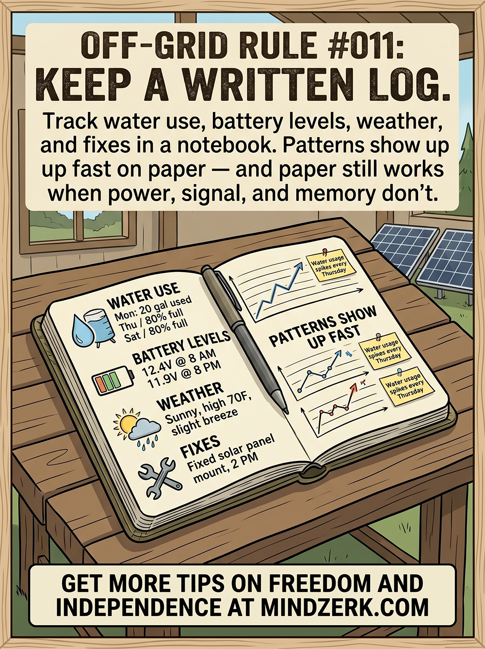 Off-Grid Rule #011: Keep a Written Log