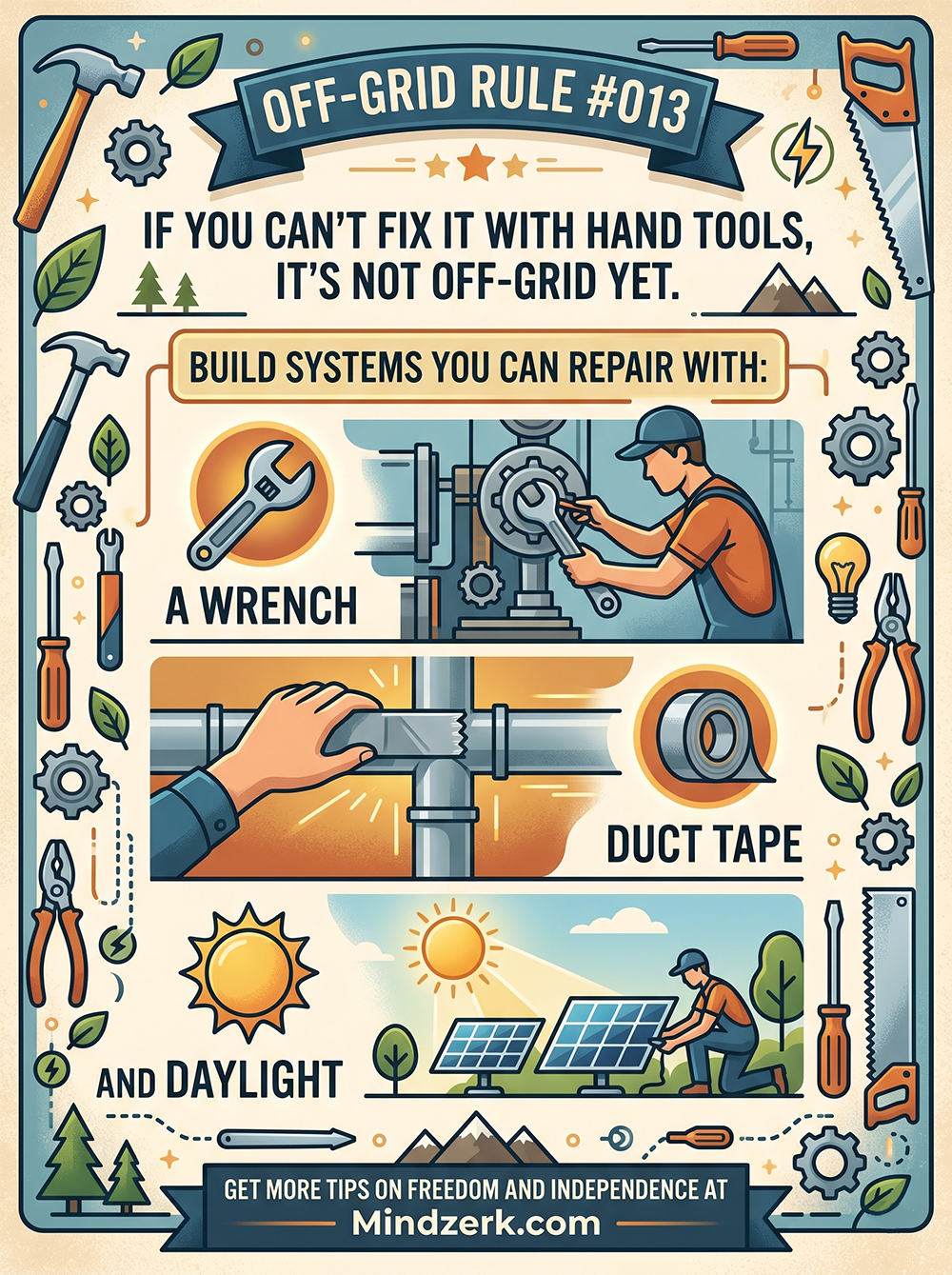 Off-Grid Rule #013: If You Can’t Fix It With Hand Tools, It’s Not Off-Grid Yet