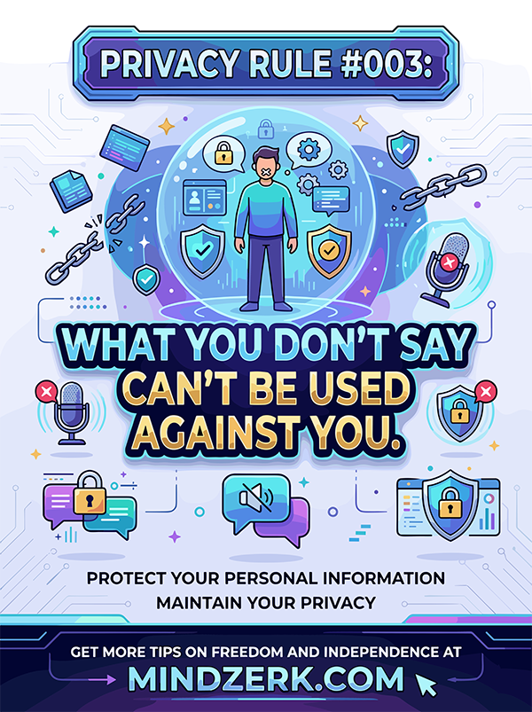 Privacy Rule #003: What You Don’t Say Can’t Be Used Against You