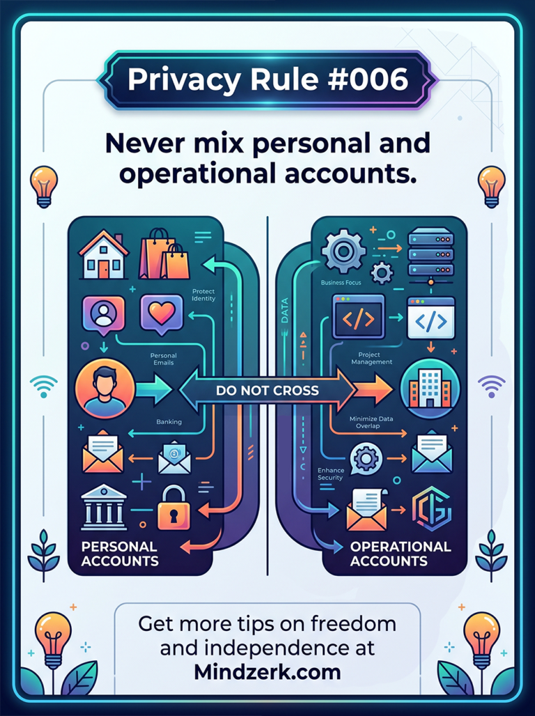Privacy Rule #006: Never Mix Personal and Operational Accounts