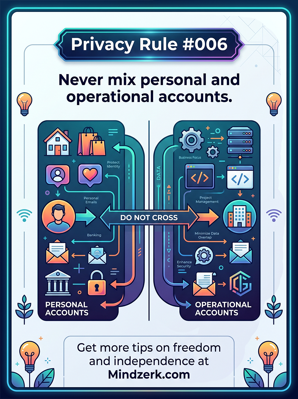 Privacy Rule #006: Never Mix Personal and Operational Accounts