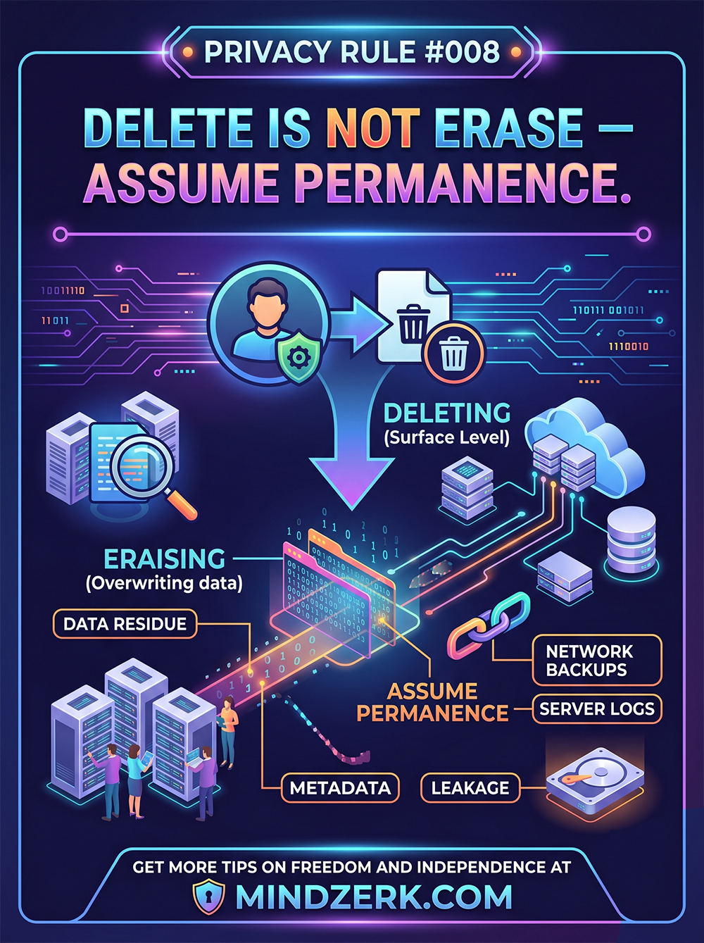 Privacy Rule #008: Delete Is Not Erase — Assume Permanence
