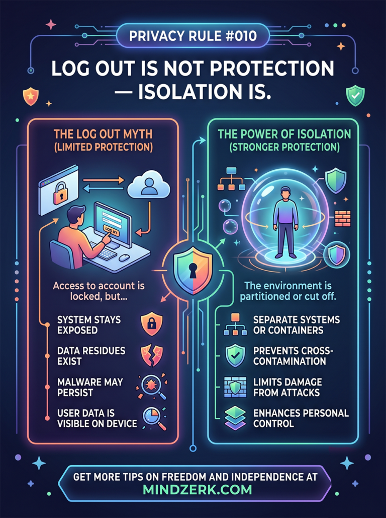 Privacy Rule #010: Log Out Is Not Protection — Isolation Is