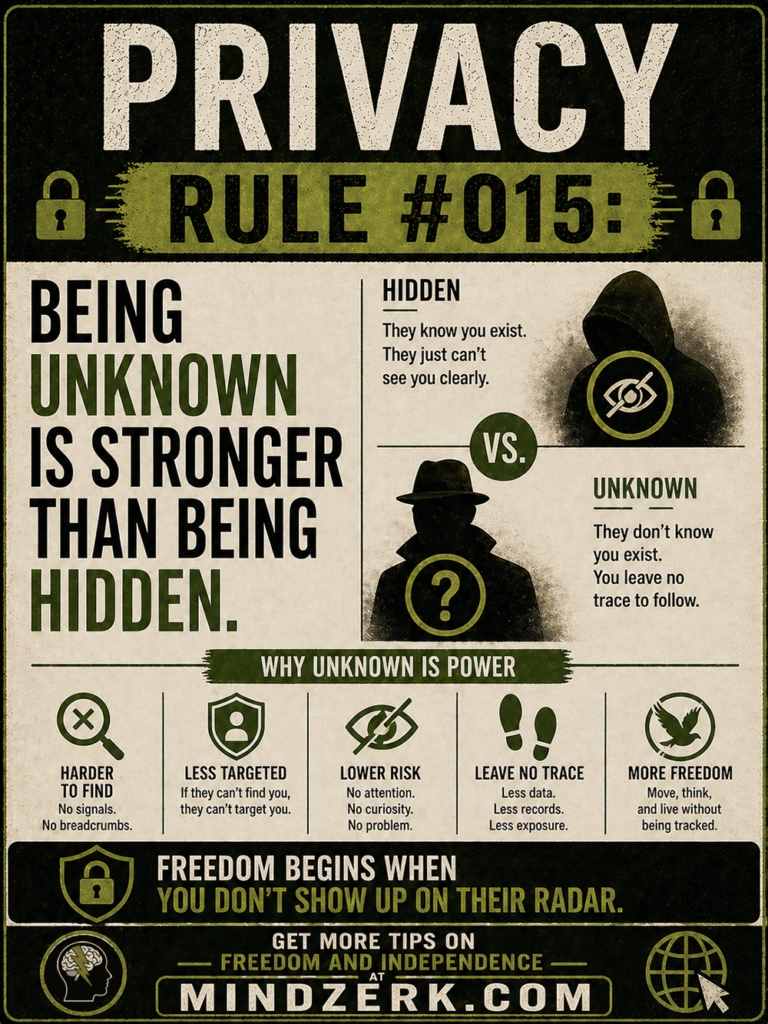 Privacy Rule #015: Being Unknown Is Stronger Than Being Hidden
