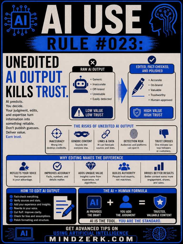AI Use Rule #023: Unedited AI Output Kills Trust