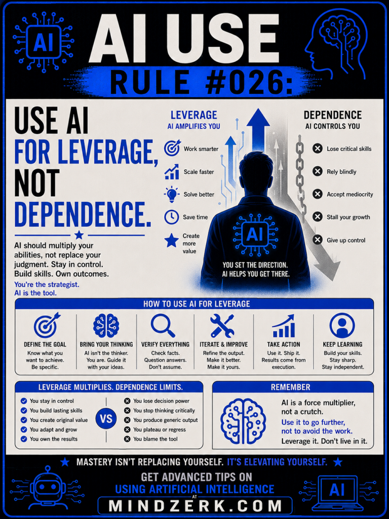 AI Use Rule #026: Use AI for Leverage, Not Dependence