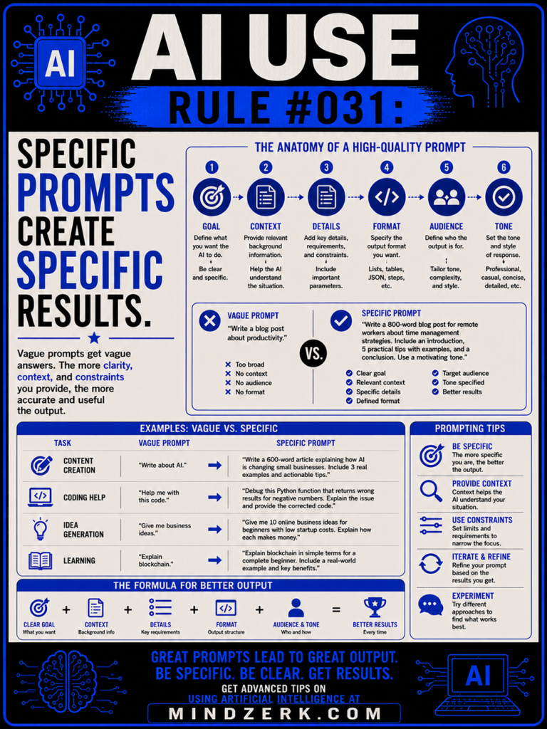 AI Use Rule #031: Specific Prompts Create Specific Results