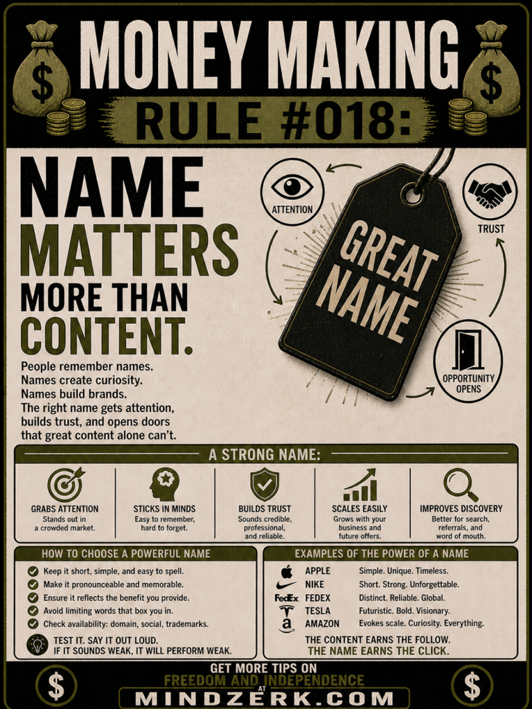 Money Making Rule #018: Name Matters More Than Content