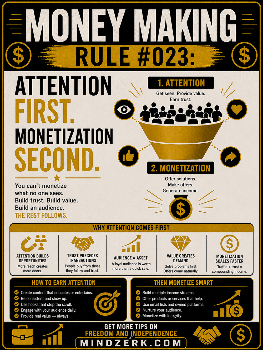 Money Making Rule #023: Attention First. Monetization Second.