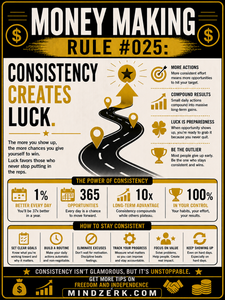 Money Making Rule #025: Consistency Creates Luck