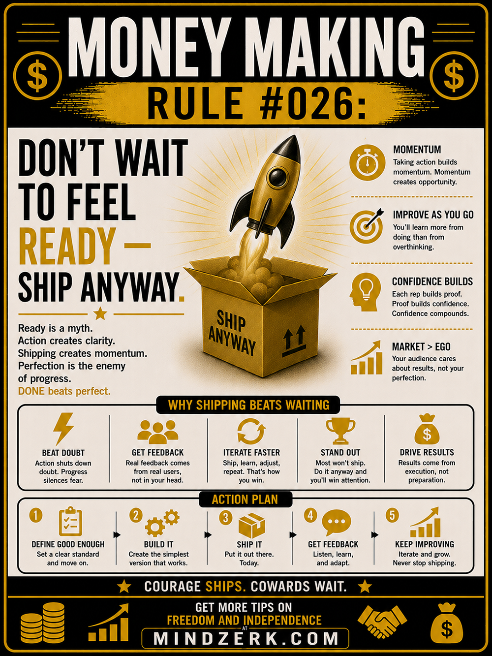Money Making Rule #026: Don’t Wait to Feel Ready — Ship Anyway