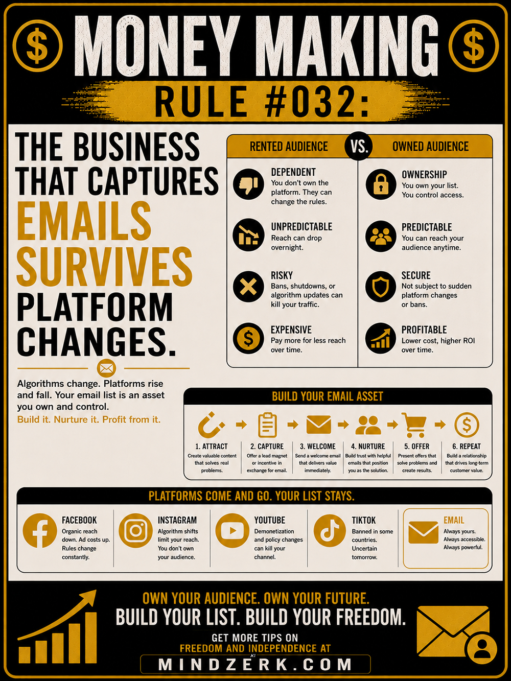 Money Making Rule #032: The Business That Captures Emails Survives Platform Changes