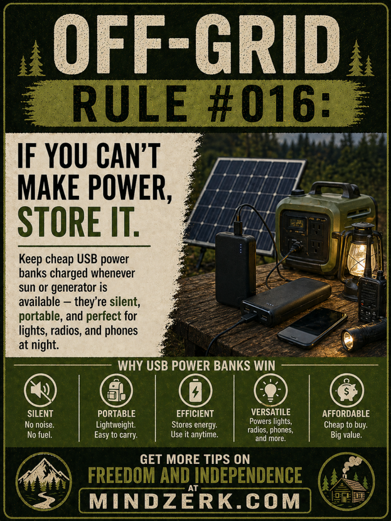 Off-Grid Rule #016: If You Can’t Make Power, Store It