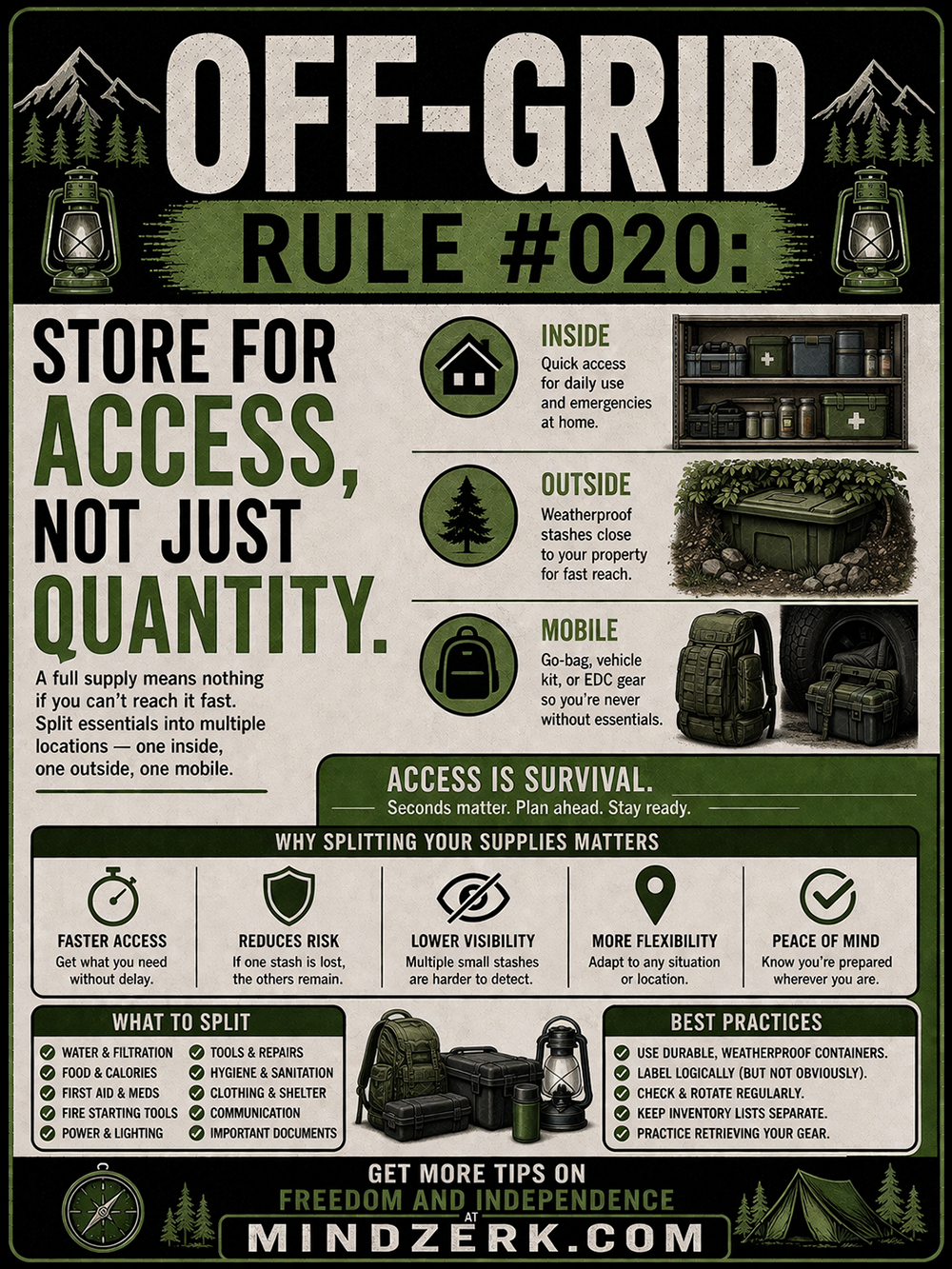 Off-Grid Rule #020: Store for Access, Not Just Quantity
