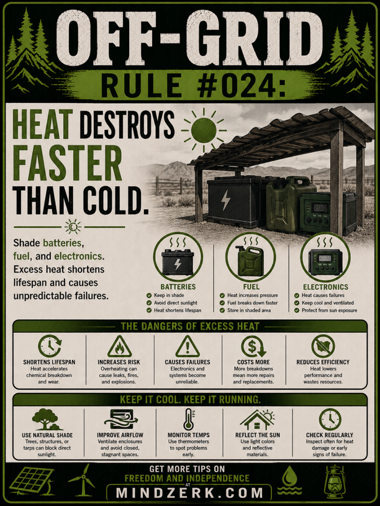 Off-Grid Rule #024: Heat Destroys Faster Than Cold