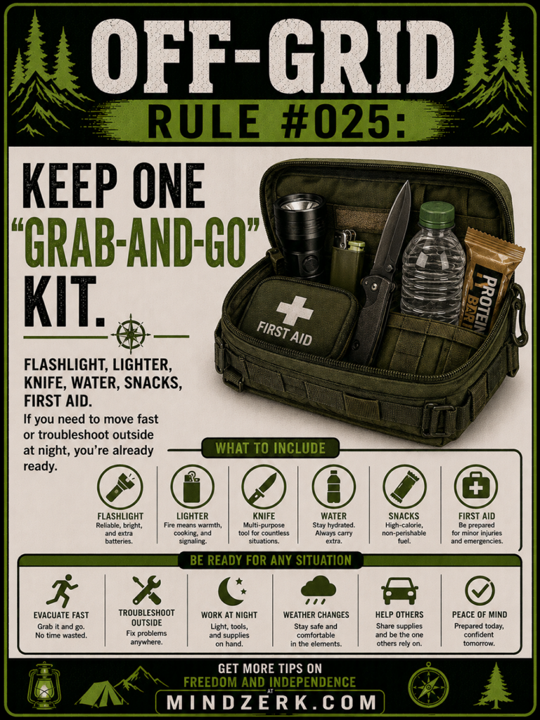 Off-Grid Rule #025: Keep One “Grab-And-Go” Kit