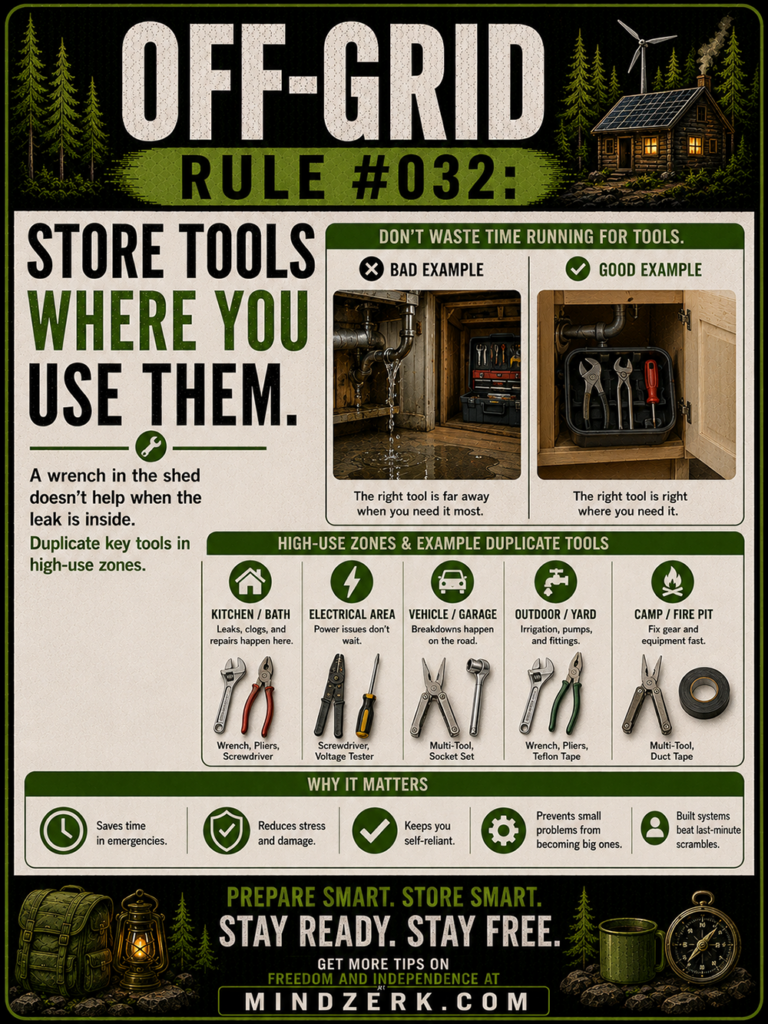 Off-Grid Rule #032: Store Tools Where You Use Them