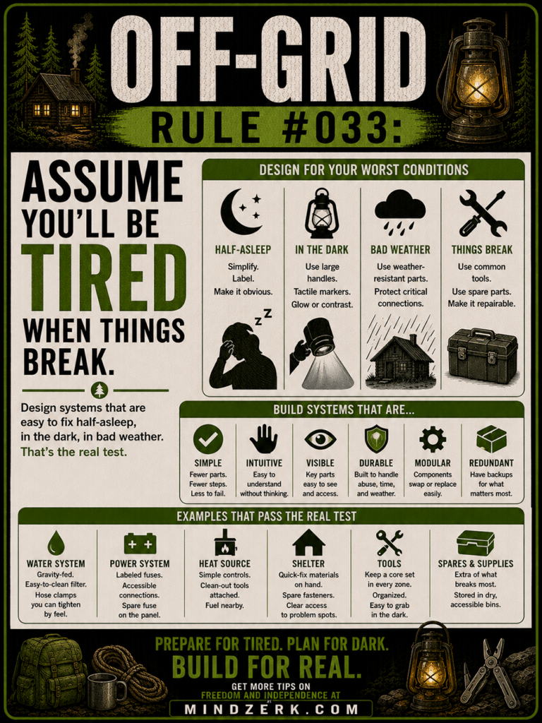 Off-Grid Rule #033: Assume You'll Be Tired When Things Break