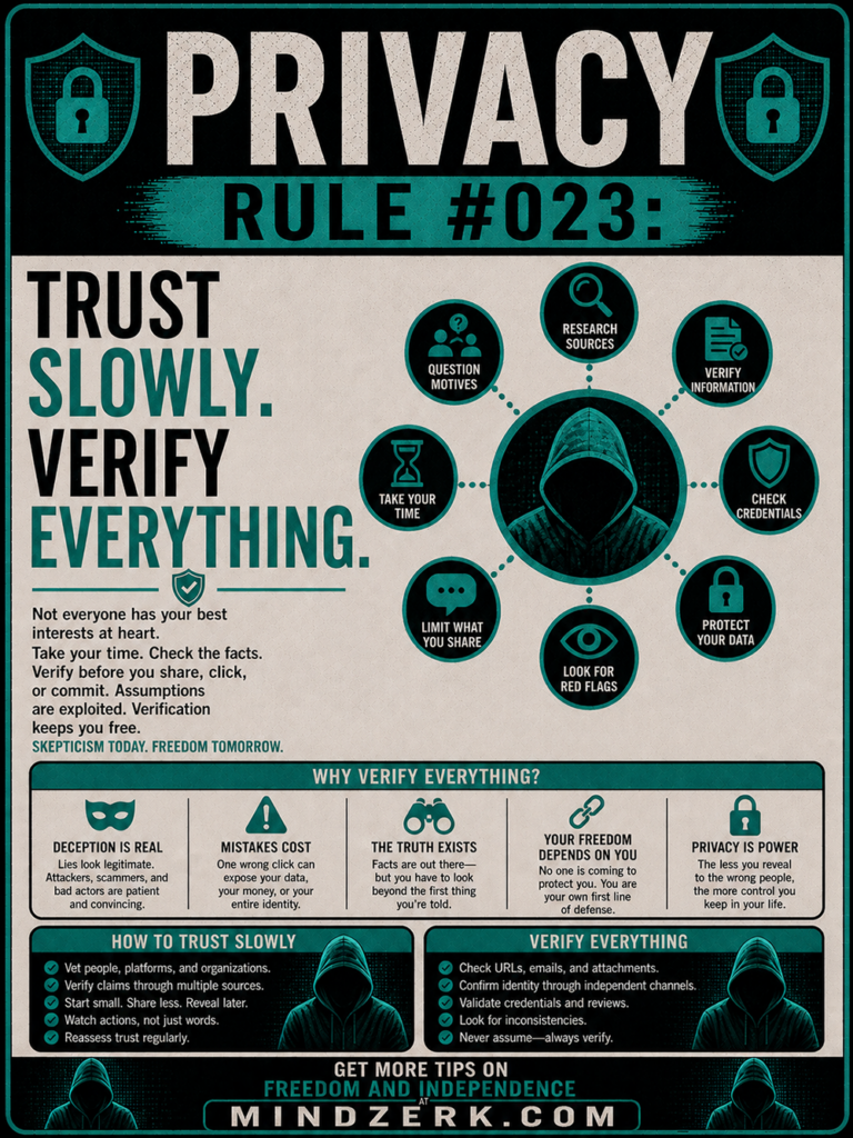 Privacy Rule #023: Trust Slowly. Verify Everything.