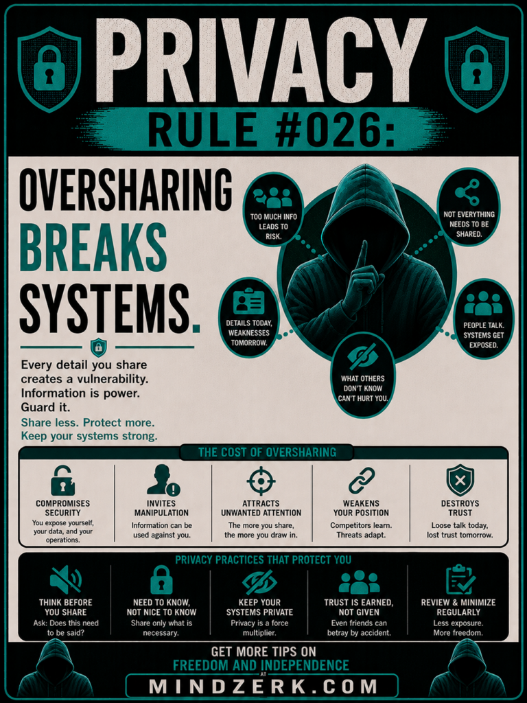 Privacy Rule #026: Oversharing Breaks Systems