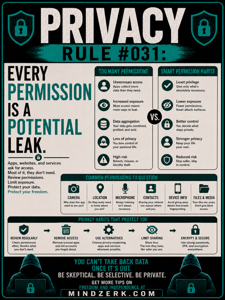 Privacy Rule #031: Every Permission Is a Potential Leak