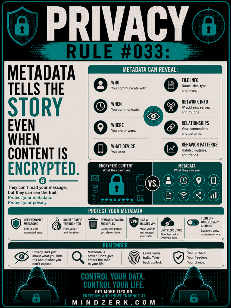 Privacy Rule #033: Metadata Tells the Story Even When Content Is Encrypted