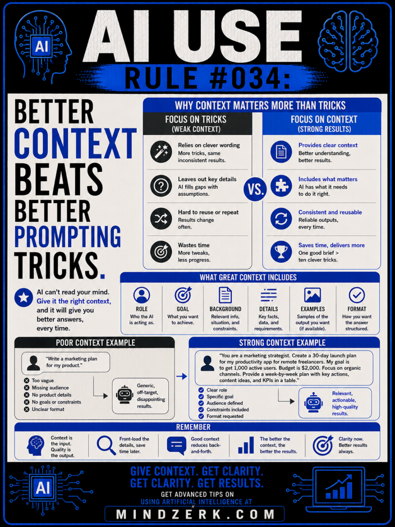 AI Use Rule #034: Better Context Beats Better Prompting Tricks