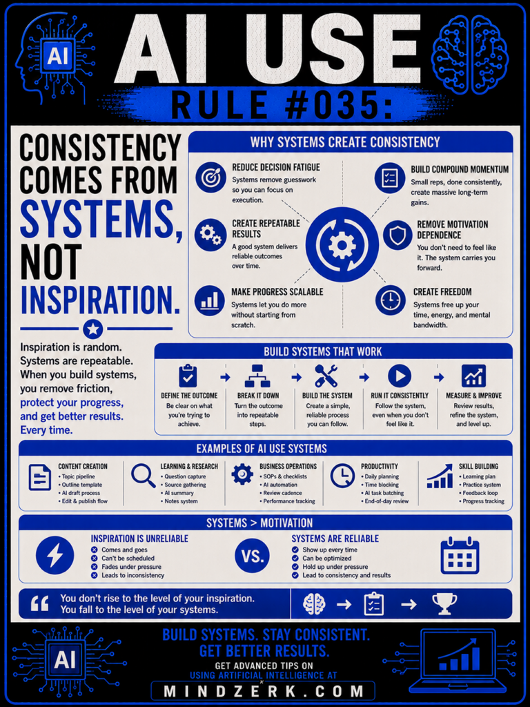 AI Use Rule #035: Consistency Comes From Systems, Not Inspiration
