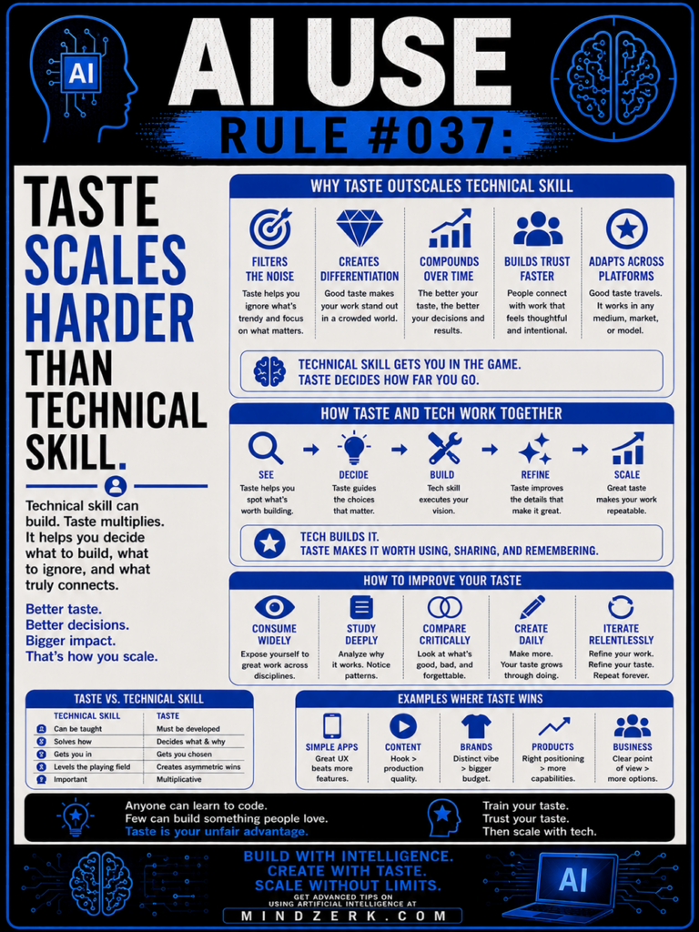 AI Use Rule #037: Taste Scales Harder Than Technical Skill