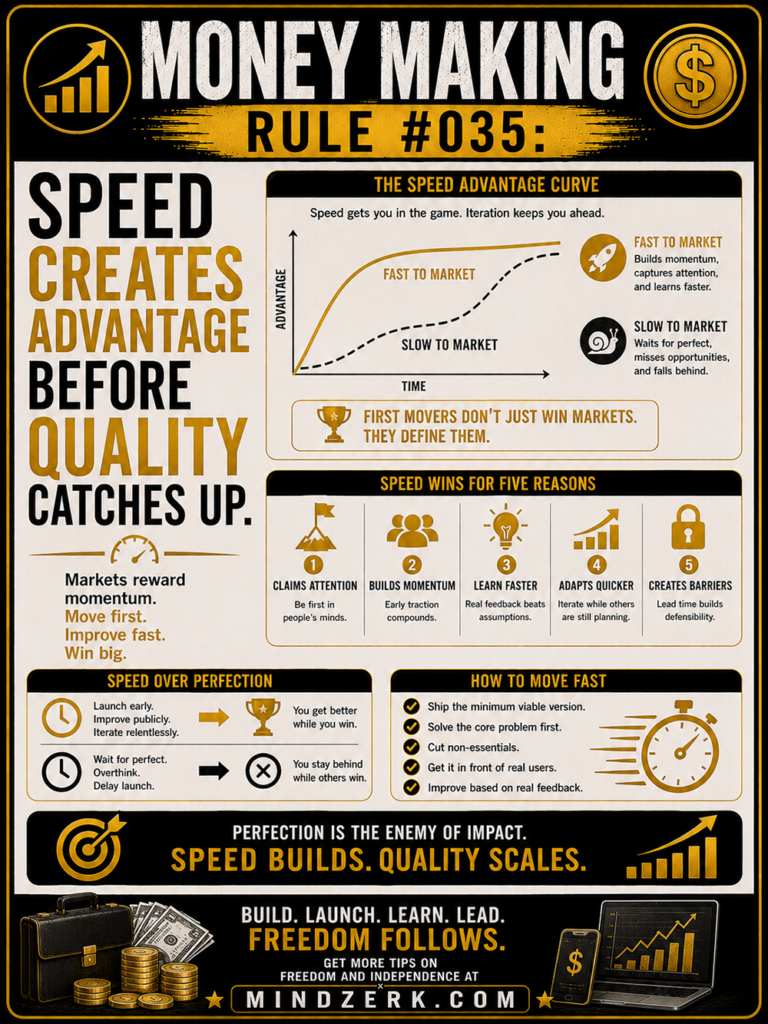 Money Making Rule #035: Speed Creates Advantage Before Quality Catches Up