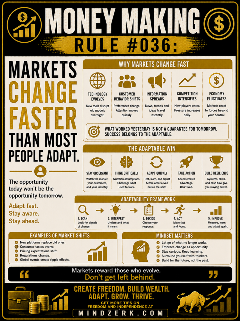 Money Making Rule #036: Markets Change Faster Than Most People Adapt