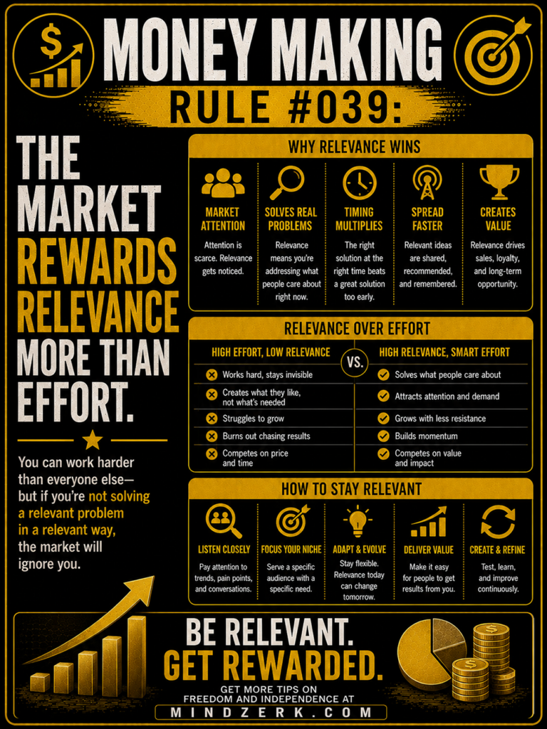 Money Making Rule #039: The Market Rewards Relevance More Than Effort