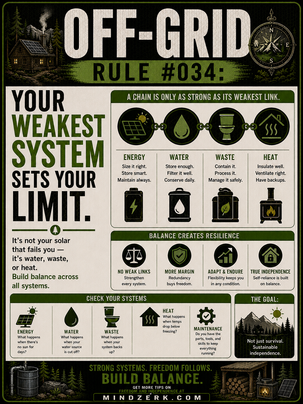 Off-Grid Rule #034: Your Weakest System Sets Your Limit