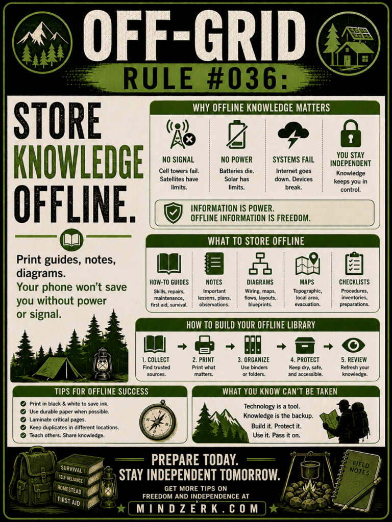 Off-Grid Rule #036: Store Knowledge Offline