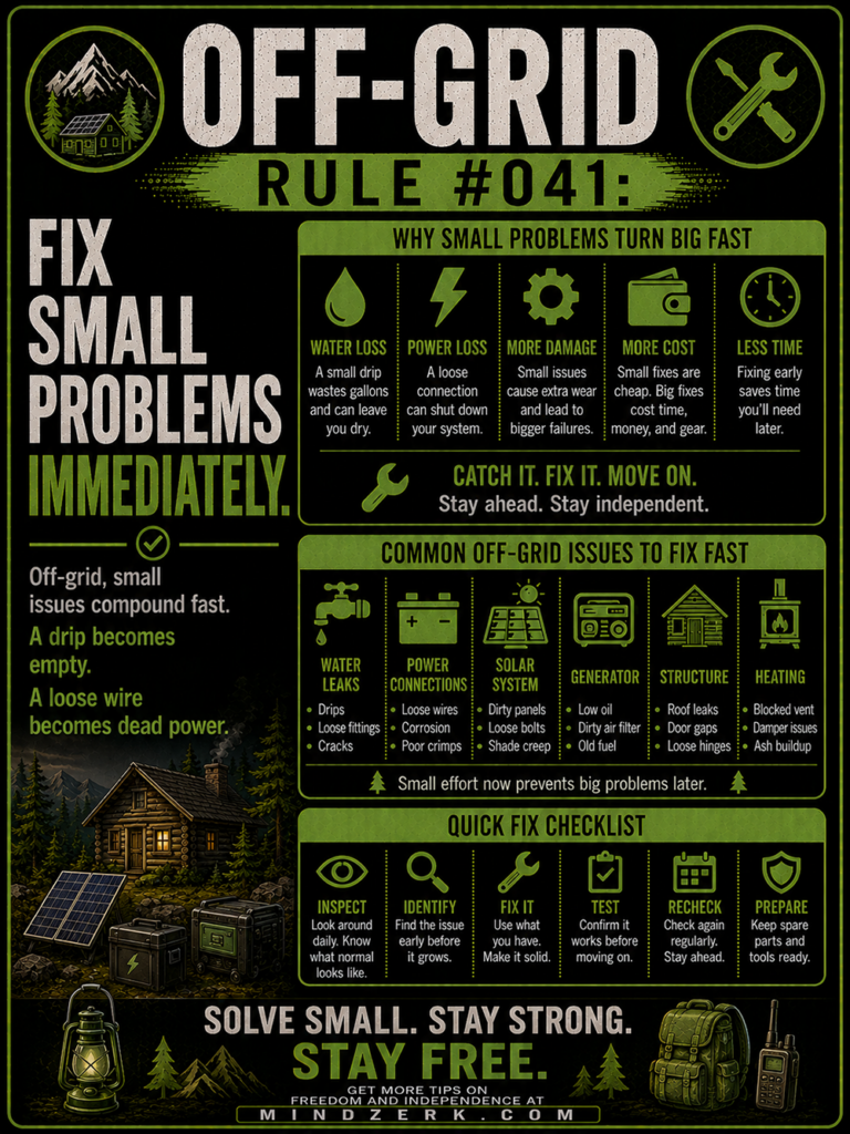 Off-Grid Rule #041: Fix Small Problems Immediately