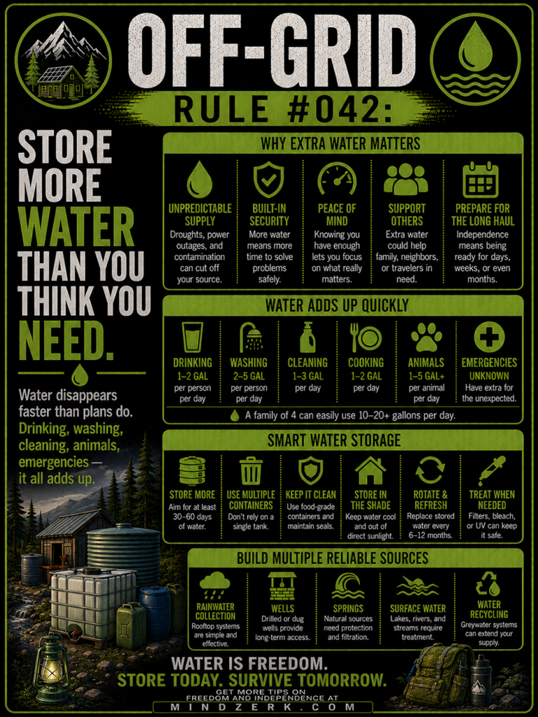 Off-Grid Rule #042: Store More Water Than You Think You Need