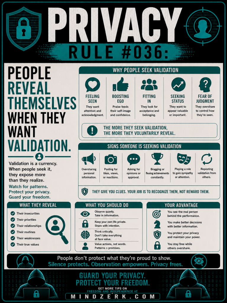 Privacy Rule #036: People Reveal Themselves When They Want Validation
