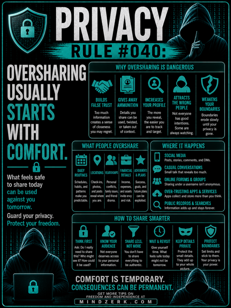 Privacy Rule #040: Oversharing Usually Starts With Comfort