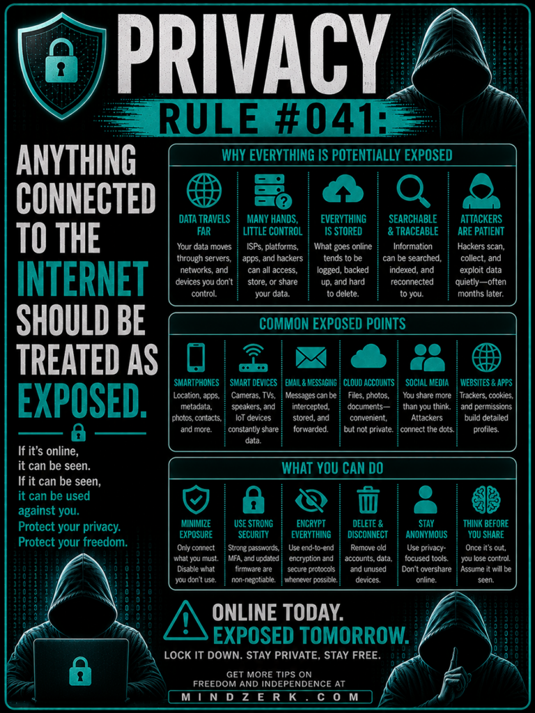 Privacy Rule #041: Anything Connected to the Internet Should Be Treated as Exposed