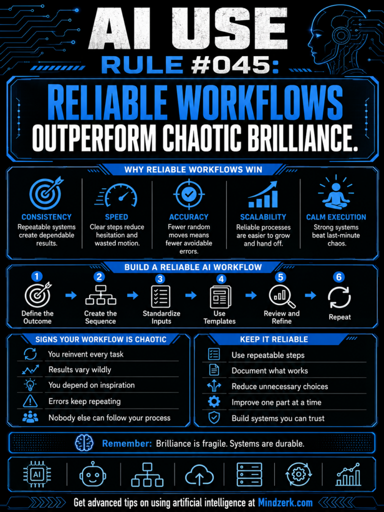 AI Use Rule #045: Reliable Workflows Outperform Chaotic Brilliance