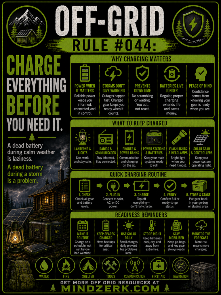 Off-Grid Rule #044: Charge Everything Before You Need It