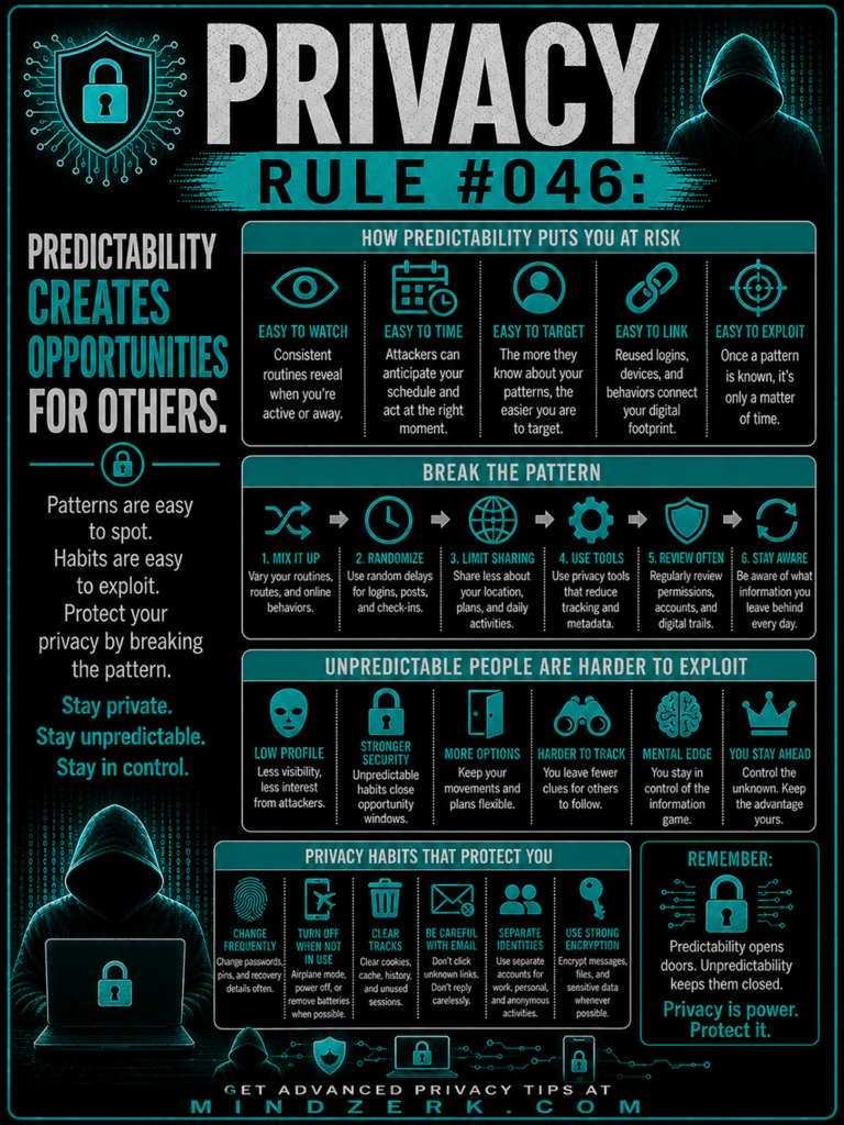 Privacy Rule #046: Predictability Creates Opportunities for Others